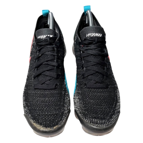 Men’s Nike Air VaporMax Flyknit 2 – Black Hot Punch & Teal, Size 11.5 - Picture 3 of 9